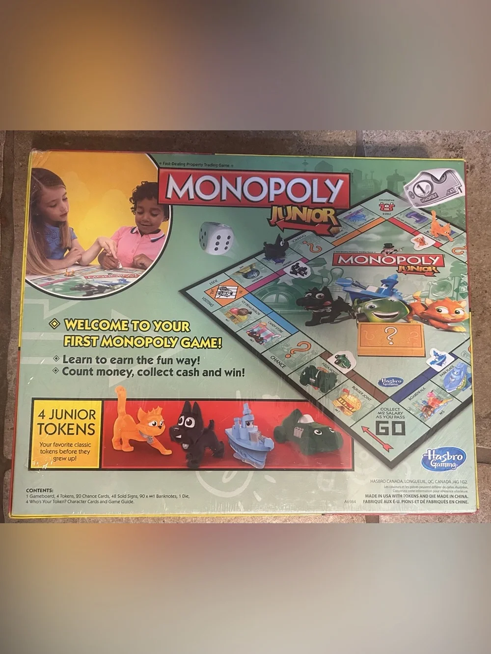 Hasbro Monopoly Junior Cat Dog Car Boat Sealed
